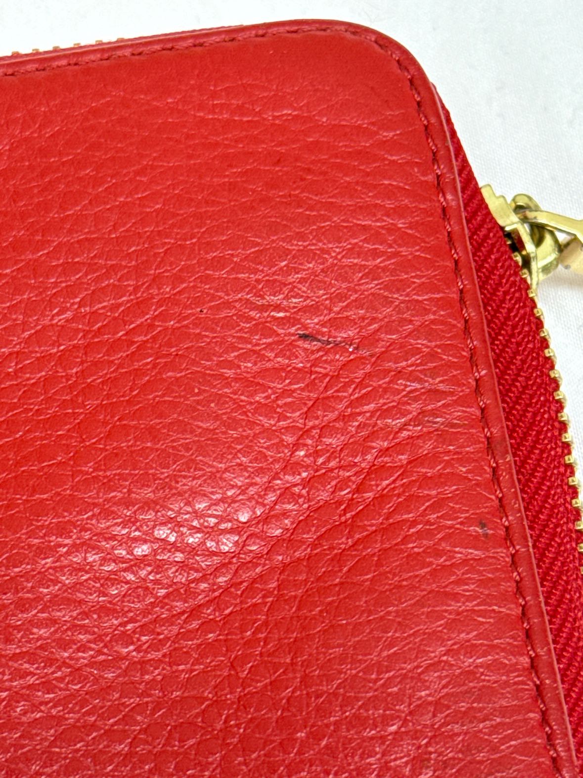Tory Burch Red Wallet - As Is pen marks on back