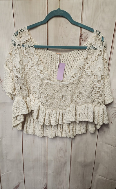 Free People Women's Size XS White Short Sleeve Top