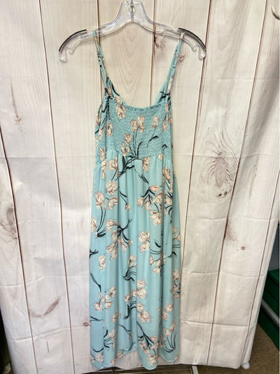 Soprano Women's Size L Light Blue Floral Dress