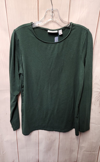 Susan Graver Women's Size M Green Long Sleeve Top