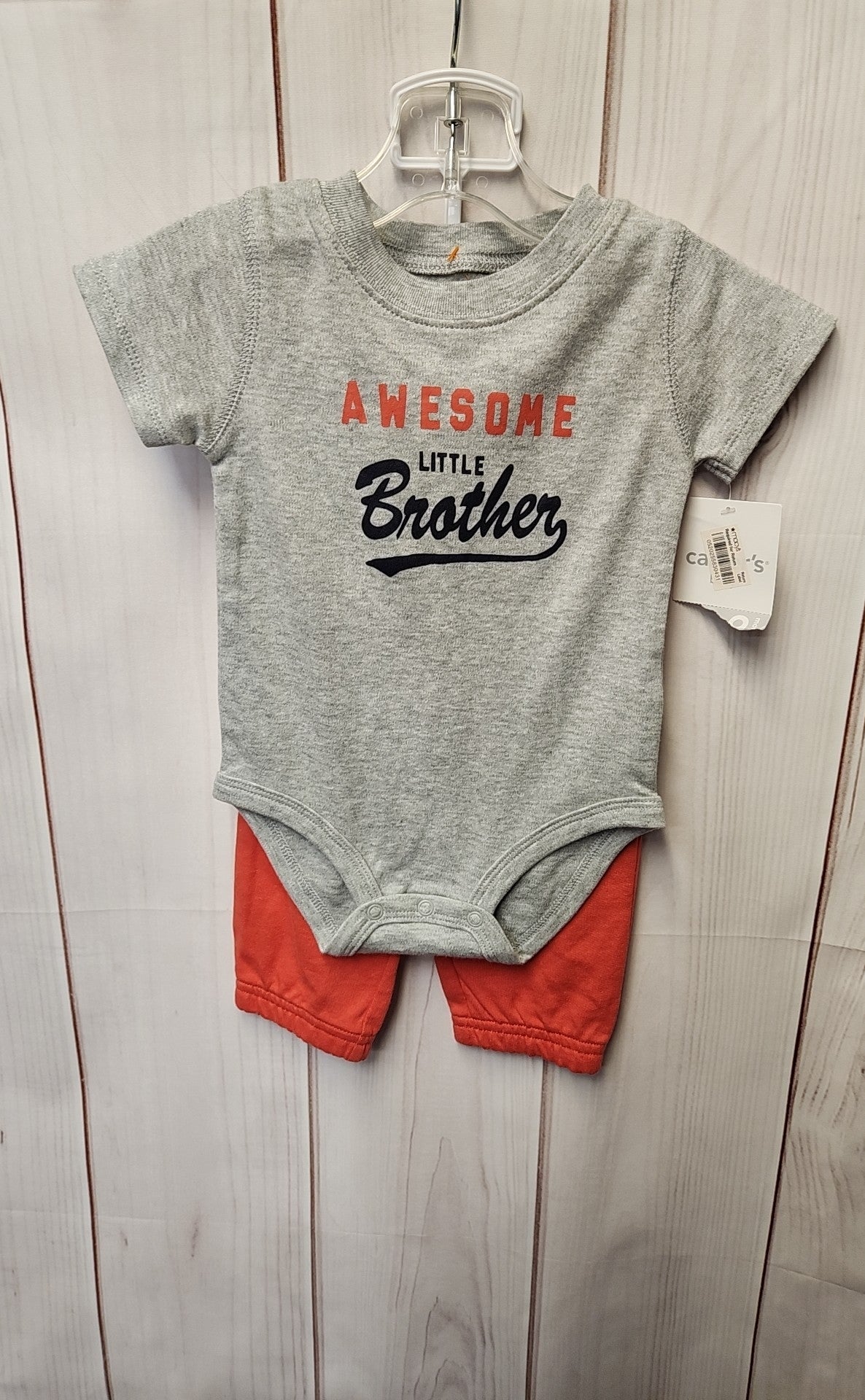 NWT Carters Boy's Size 9 Months Gray 2 Pcs Outfit Set