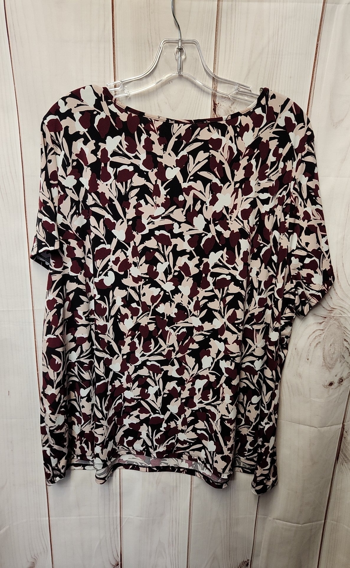 Liz Claiborne Women's Size 2X Red & Black Short Sleeve Top