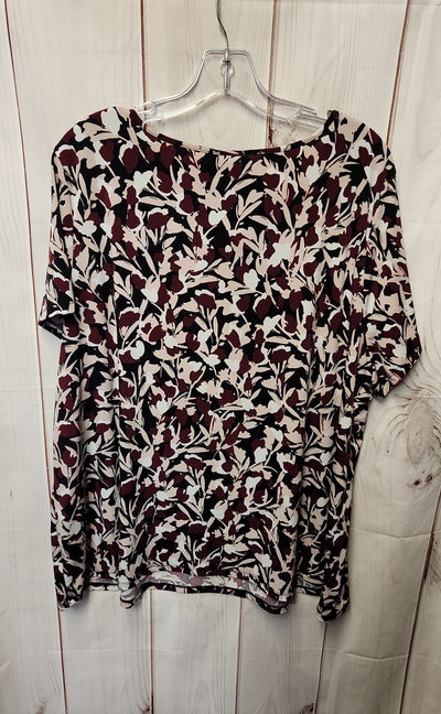 Liz Claiborne Women's Size 2X Red & Black Short Sleeve Top