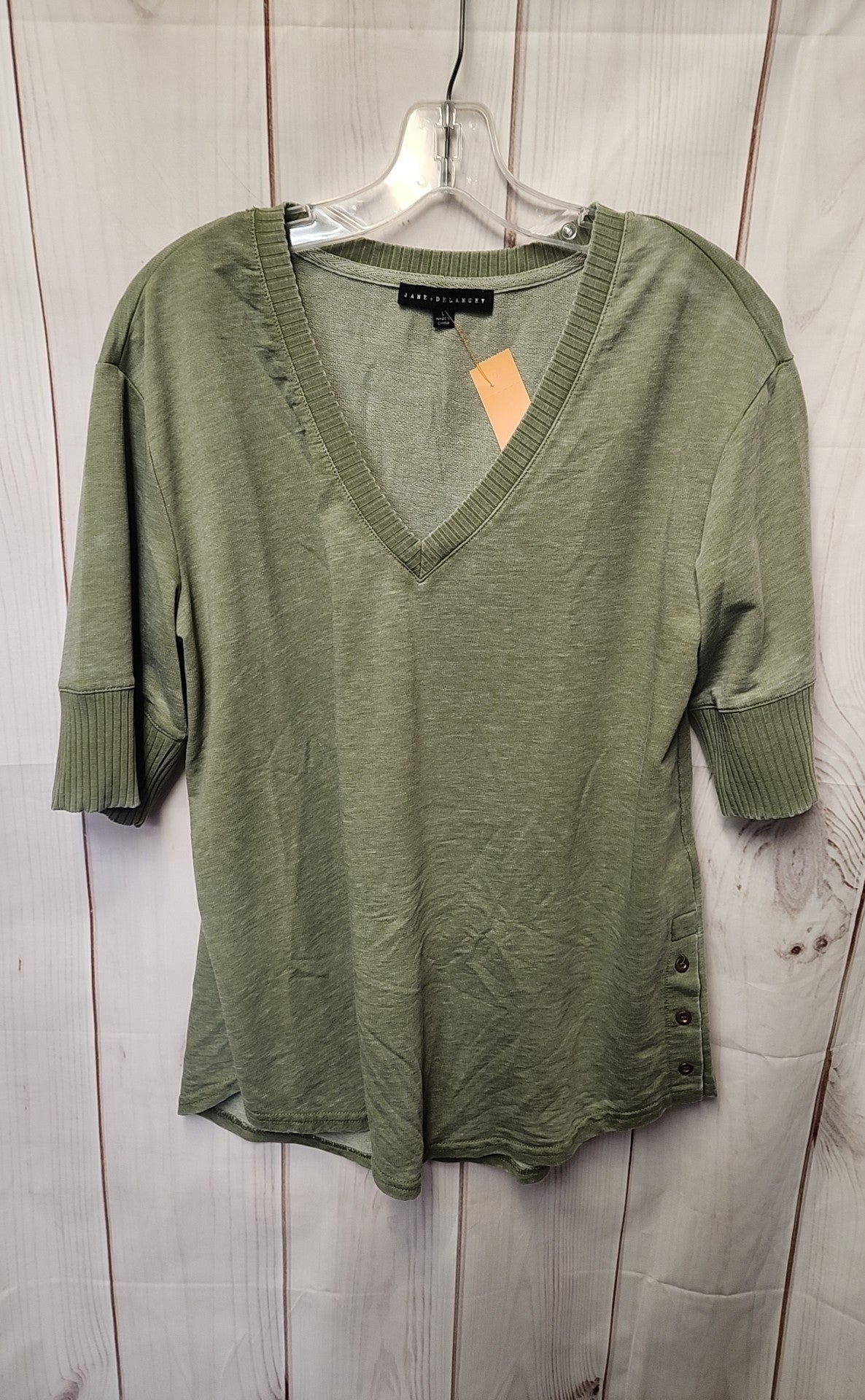Jane & Delancey Women's Size L Green Short Sleeve Top