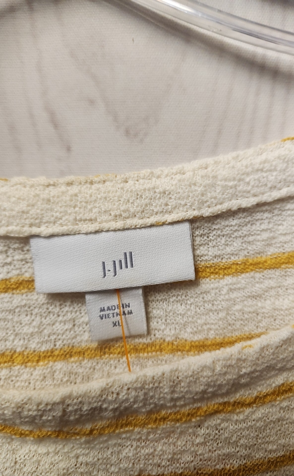 J Jill Women's Size XL White & Yellow Sweater