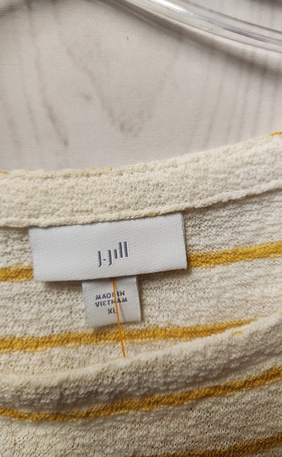 J Jill Women's Size XL White & Yellow Sweater