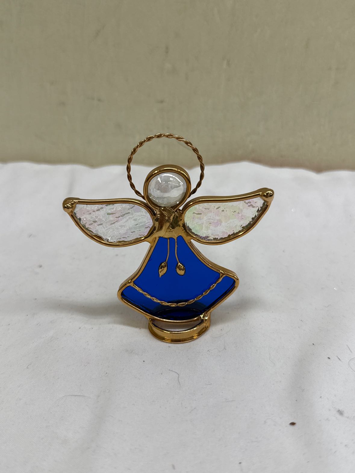 Blue Glass Angel Ornament