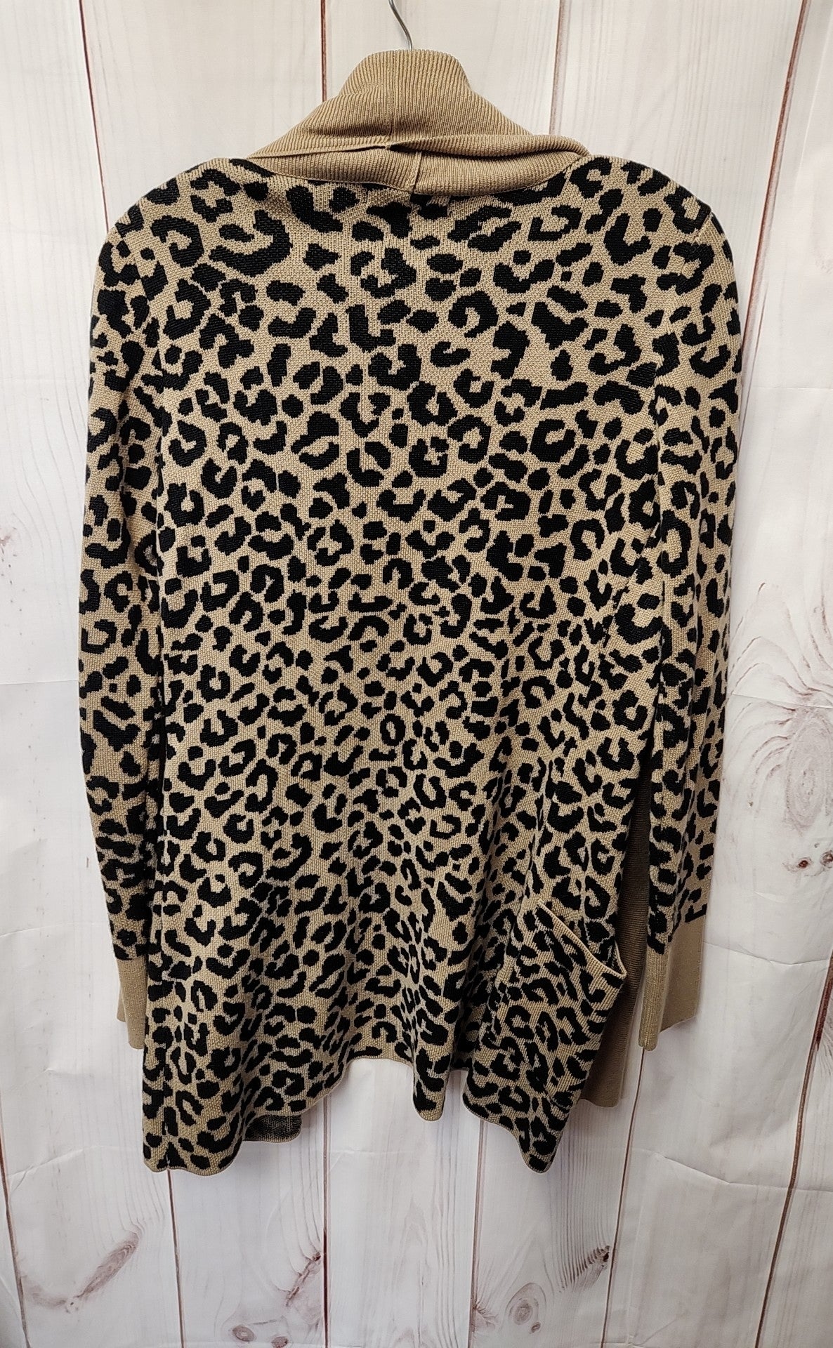 Moon & Madison Women's Size S Brown Animal Print Cardigan