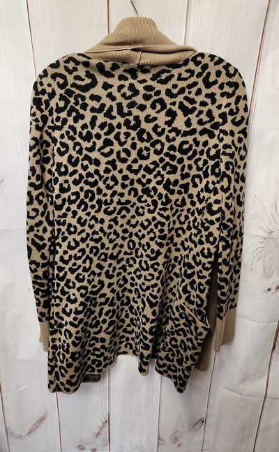 Moon & Madison Women's Size S Brown Animal Print Cardigan