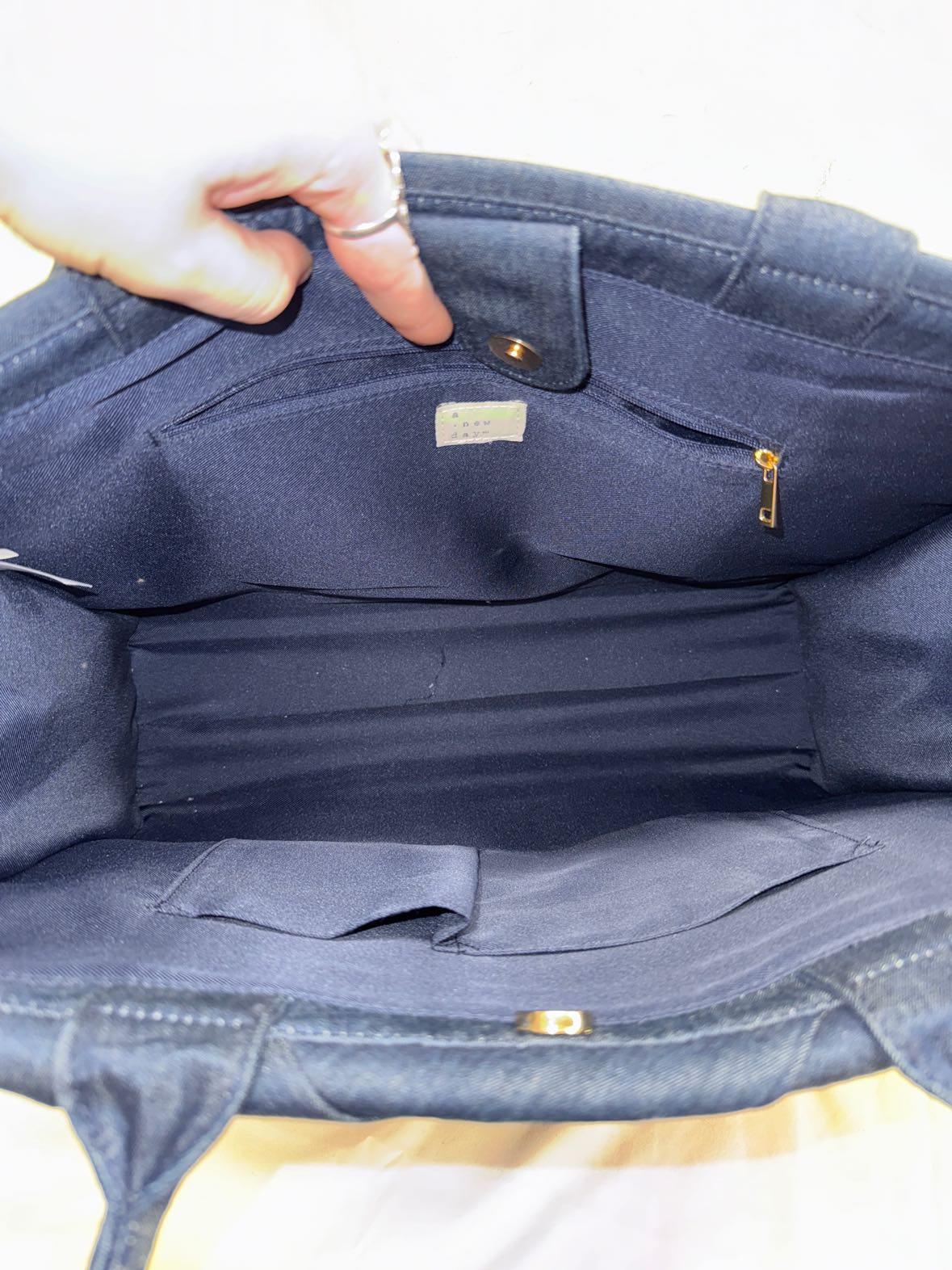 A New Day Navy Tote Bag