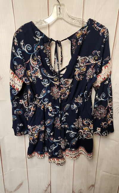 Angie Women's Size L Navy Romper