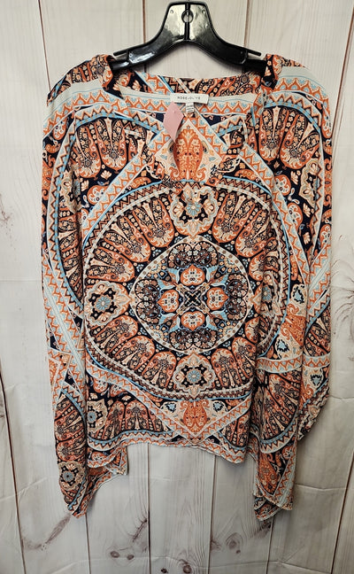 Rose & Olive Women's Size 2X/3X Orange Poncho