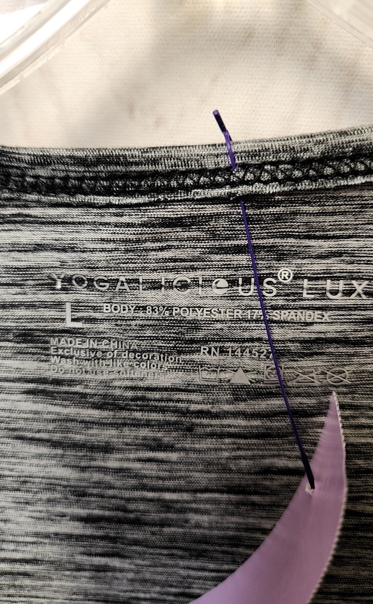 Yogalicious Women's Size L Gray Sleeveless Top