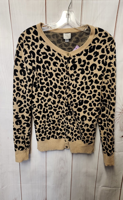 A New Day Women's Size S Brown Animal Print Cardigan
