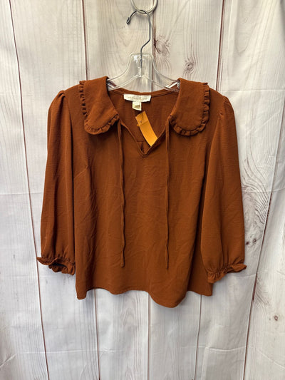 Monteau Women's Size M Orange 3/4 Sleeve Top