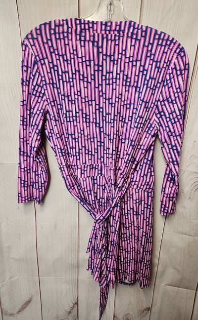 Lilly Pulitzer Women's Size M Pink & Blue Karlie Wrap Romper