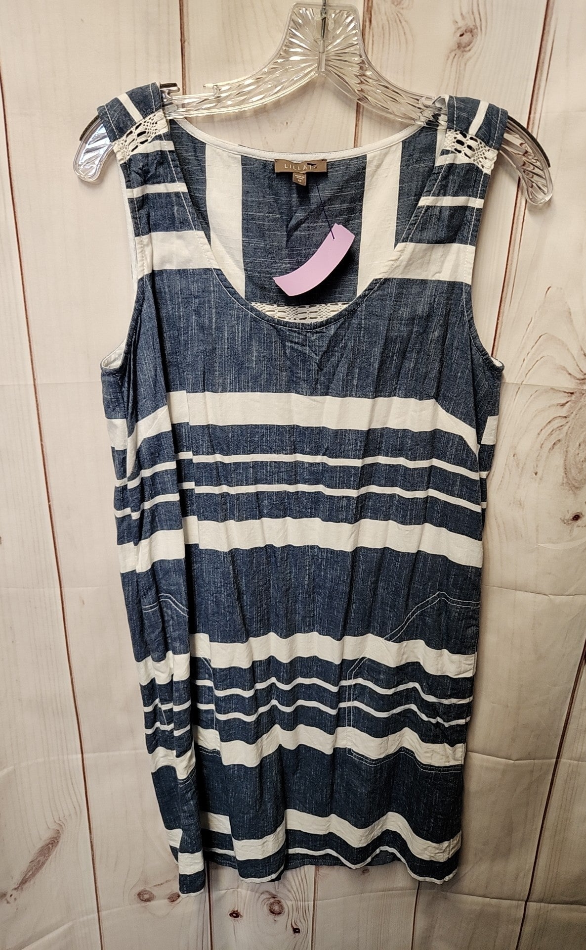Lilla P Women's Size M Blue & White Stripe Dress