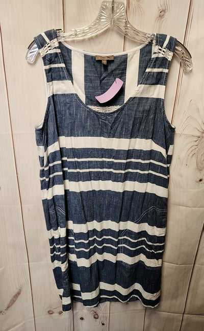 Lilla P Women's Size M Blue & White Stripe Dress