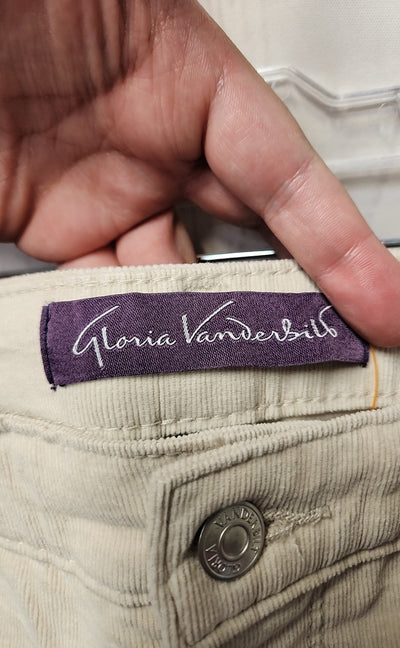 Gloria Vanderbilt Women's Size 14 Beige Corduroy Pants