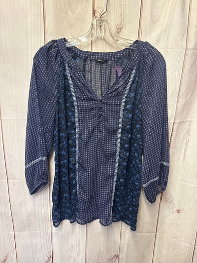 Milano Women's Size M Navy 3/4 Sleeve Top