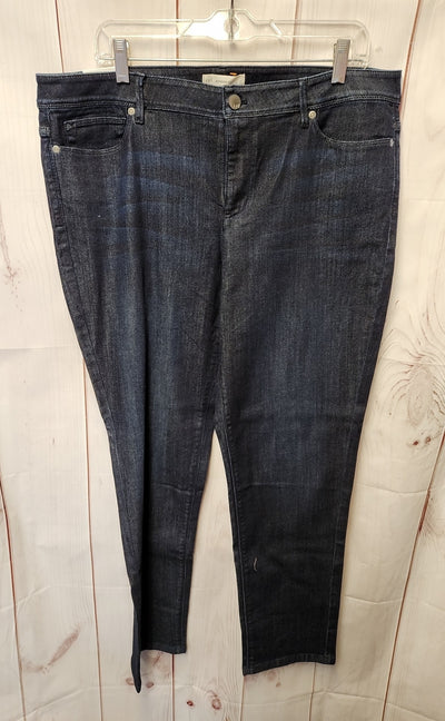 NWT J Jill Women's Size 33 (15-16) Blue Jeans Authentic Fit Slim Leg