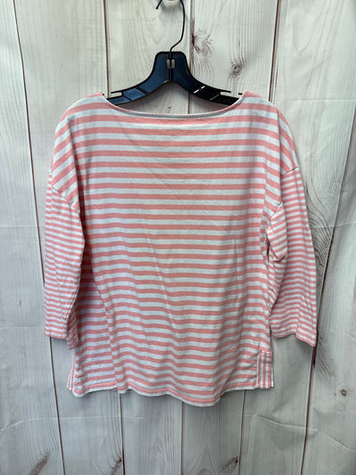 Talbots Women's Size L White & Pink 3/4 Sleeve Top