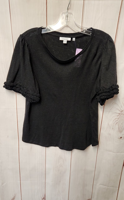 Chico's Women's Size 1 = US M Black Short Sleeve Top