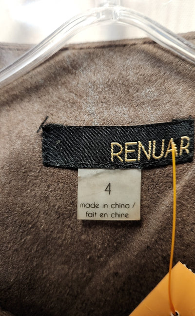 Renuar Women's Size 4 Brown Faux Suede Jacket