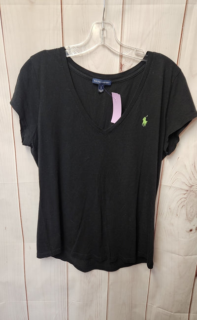 Ralph Lauren Women's Size L Black Short Sleeve Top