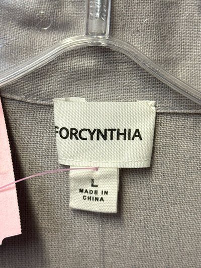 NWT Forcynthia Women's Size L Gray Linen Blend Dress