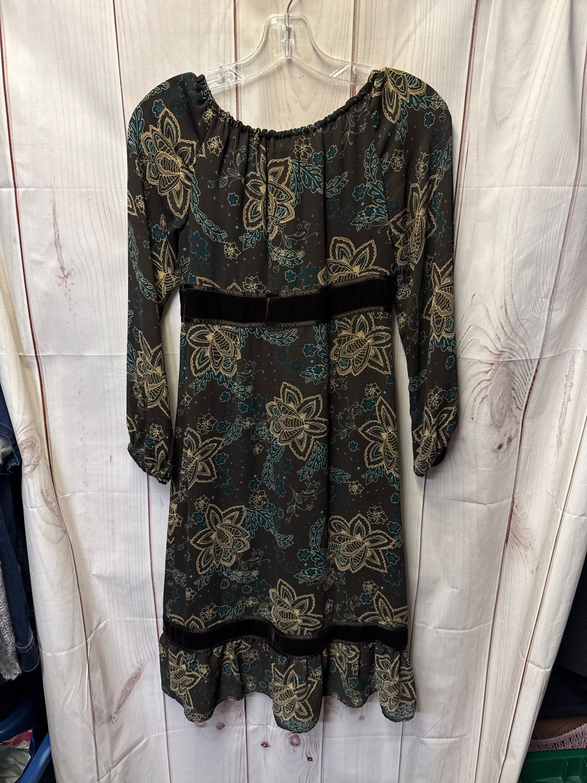 NWT Loft Women's Size 0 Petite Brown Floral Dress