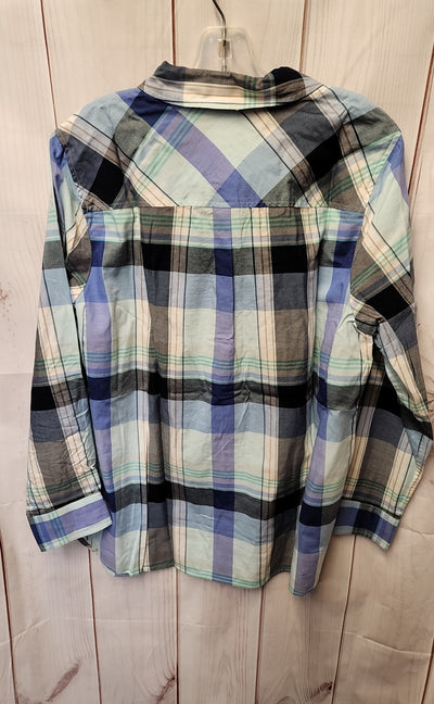 Talbots Women's Size 1X Blue Long Sleeve Top