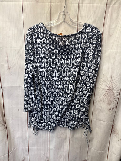 Croft & Barrow Women's Size XL Petite Navy 3/4 Sleeve Top