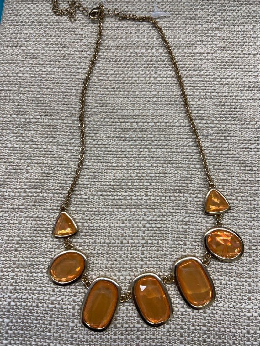 Orange Rhinestone Necklace