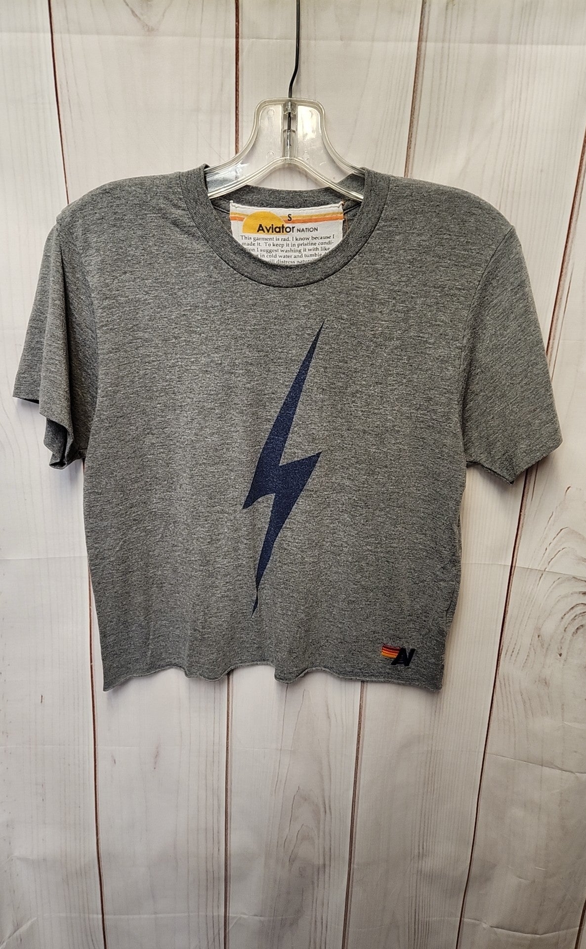 Aviator Nation Women's Size S Gray Short Sleeve Top