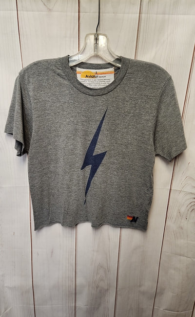 Aviator Nation Women's Size S Gray Short Sleeve Top