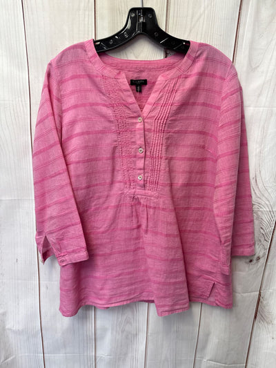 Talbots Women's Size M Petite Pink 3/4 Sleeve Top