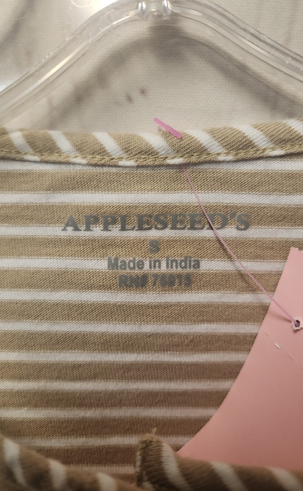 Appleseed's Women's Size S Beige Short Sleeve Top
