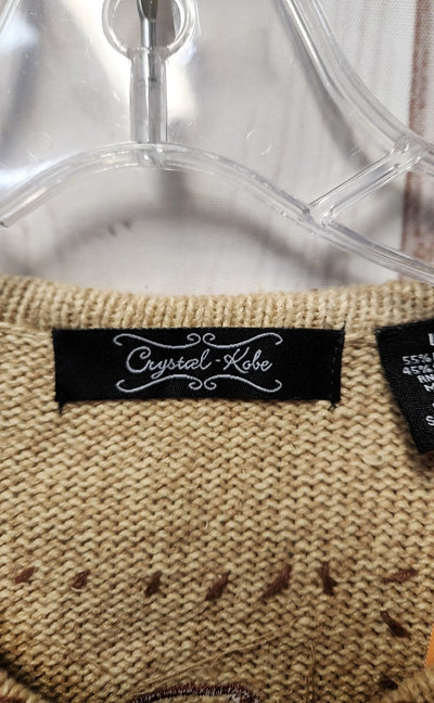 Crystal Kobe Women's Size L Beige Cardigan