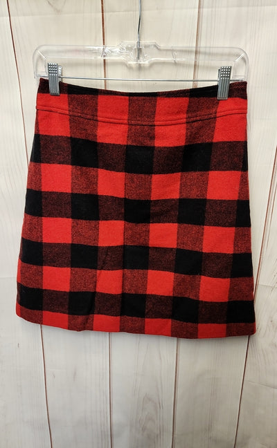 J Crew Women's Size 2 Red & Black Skirt