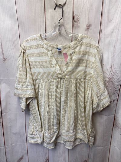 NWT Old Navy Women's Size XXL Beige Short Sleeve Top