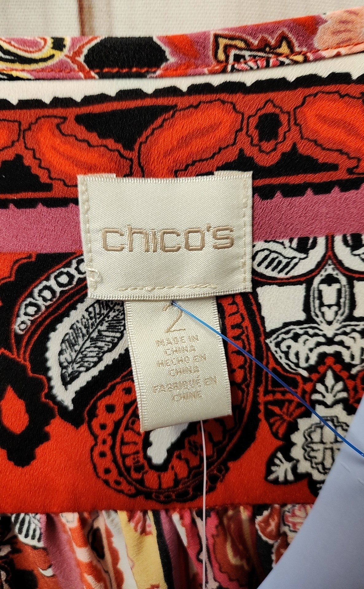 NWT Chico's Women's Size 2 = US L Red Long Sleeve Top