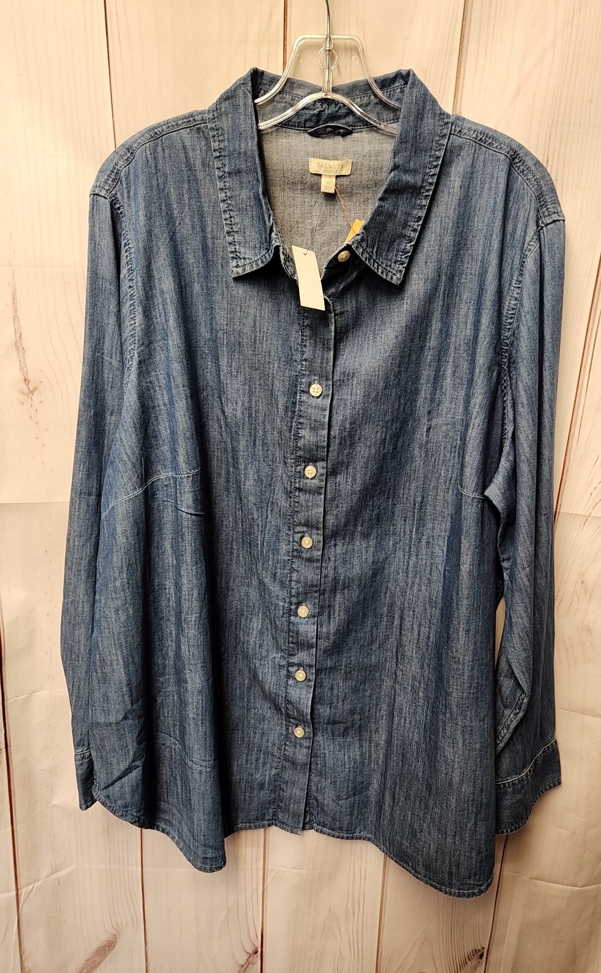 NWT Talbots Women's Size 2X Blue Long Sleeve Top