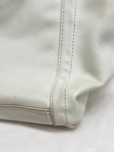 Frye White Leather Purse Bag AS IS - marks on front & back