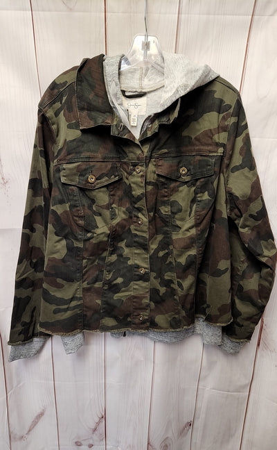 Jessica Simpson Women's Size 2X Green Camo Jacket