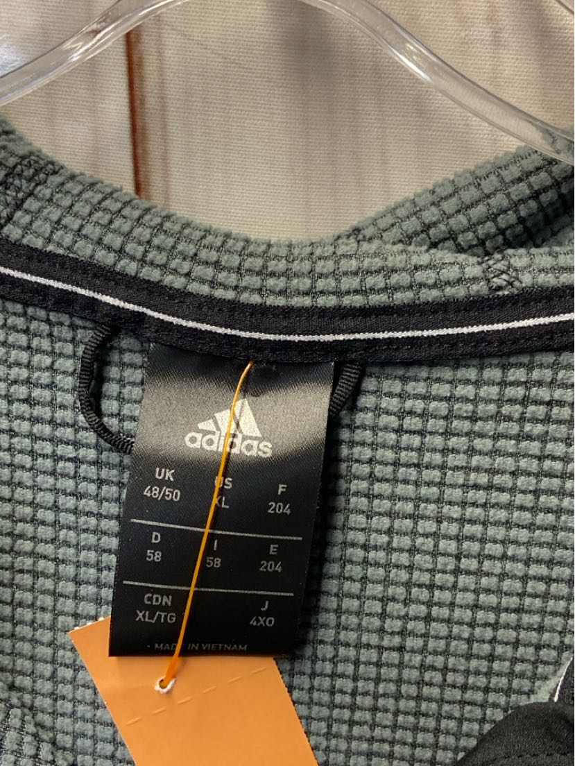 Adidas Men's Size XL Gray Full Zip Hooded Sweatshirt