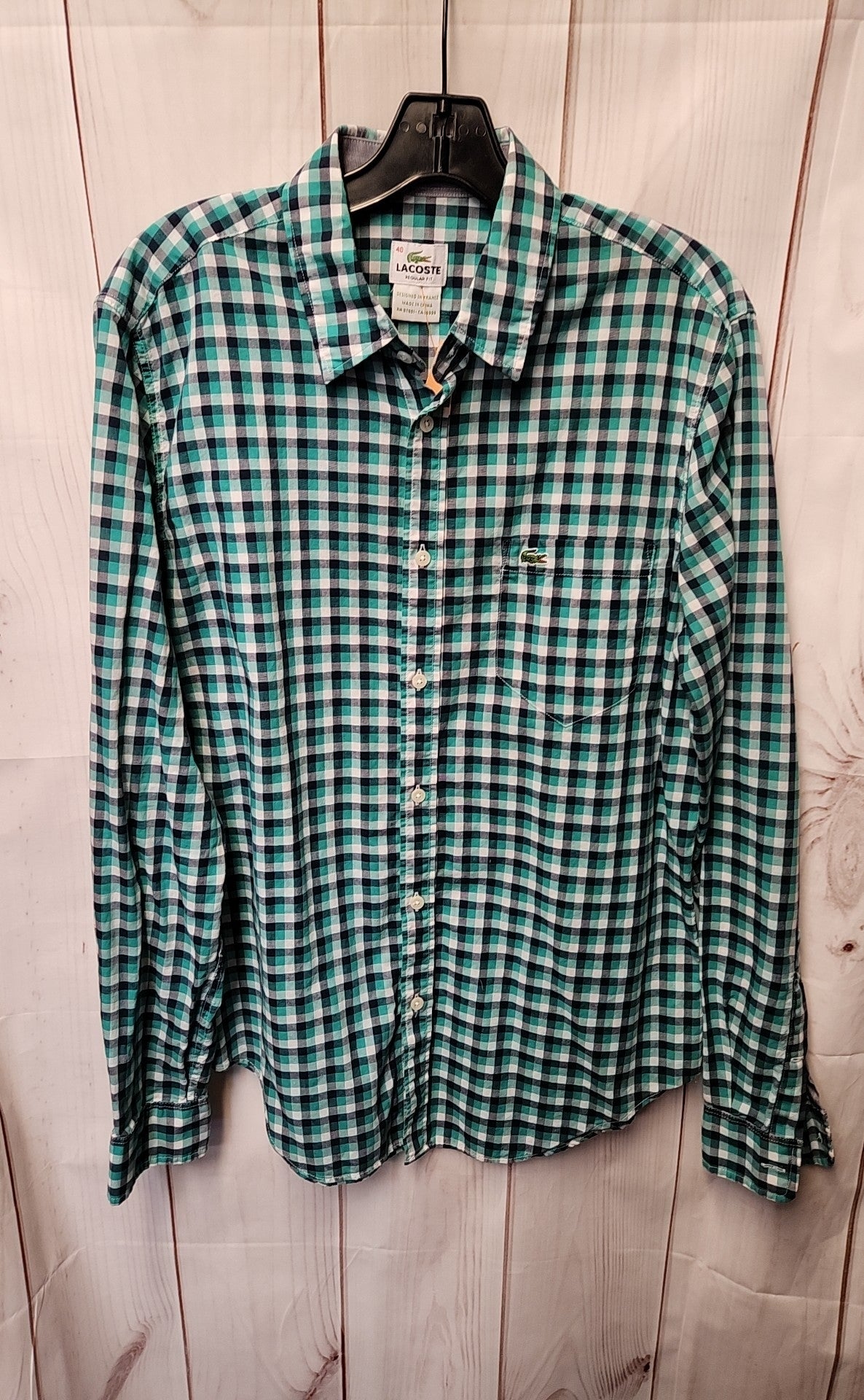 Lacoste Men's Size 40 = US M Green Shirt