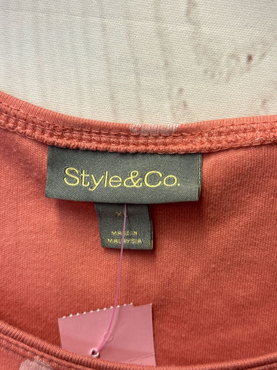 Style & Co Women's Size XL Pink Short Sleeve Top