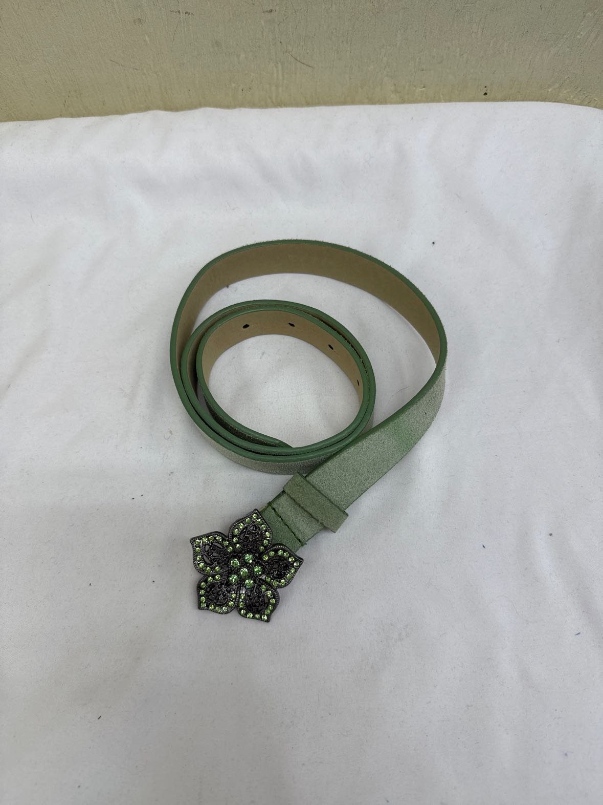 Size S Green Leather Belt