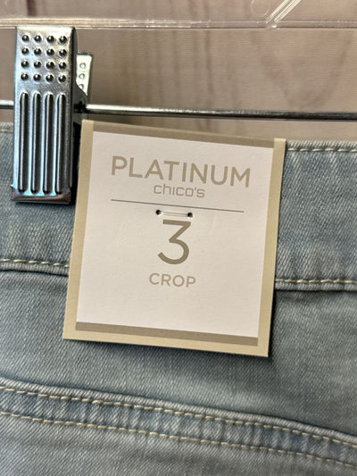 NWT Chico's Women's Size 3 = US 16 Blue Jeans Crop